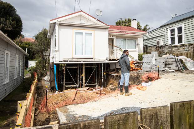 Images of the unconsented earthworks at a Kingsland property show work to the lower level of a two-storey house. Photo / Jason Oxenham