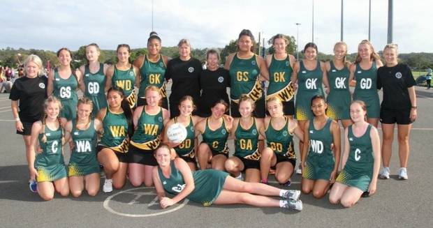 The Whanganui High School Gold and Green teams with coaches debut at the International Netball Festival Gold Coast in Australia last week.