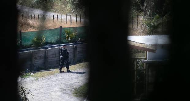 Armed police at the scene of the shooting. Photo / Alan Gibson