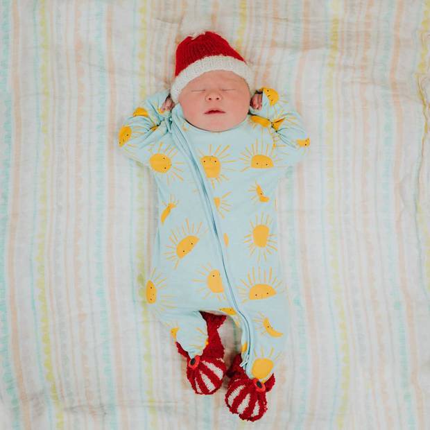 Mazzie Lynn Aitken was born at 8.57am on Christmas Day. Photo / Justin Aitken 