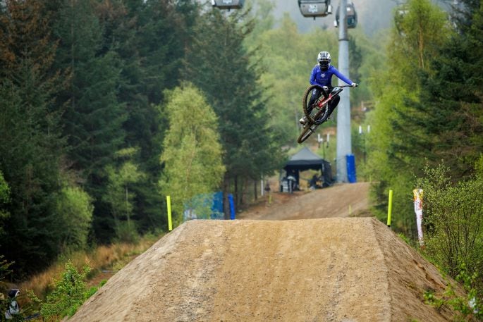 Eliana Hulsebosch during the 2024 UCI MTB World Cup series at Fort William, Scotland. Photo / Sven Martin