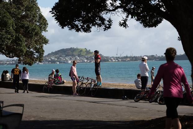Aucklanders flocked to Tamaki Drive to enjoy the sunshine at the weekend. Photo / Sylvie Whinray