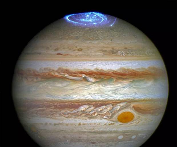 This Hubble telescope snapshot shows auroras on Jupiter. Photo / NASA 