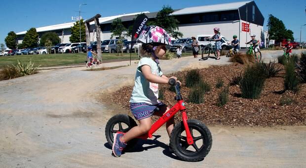 Frankie Bullock, 3, on the junior track.