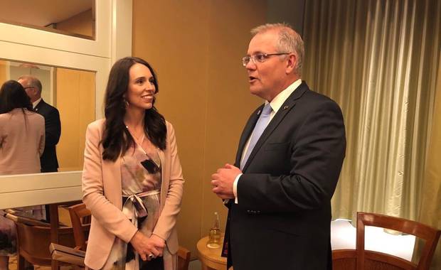 New Zealand Prime Minister Jacinda Ardern with Australian Prime Minister Scott Morrison at the ASEAN summit in Singapore. Photo / Supplied