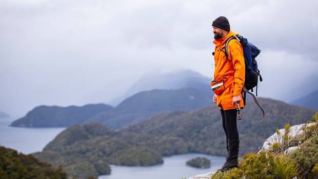 Sam, a Pure Salt crew member, on Indian Island in Fiordland's Dusky Sound. Photo / Supplied