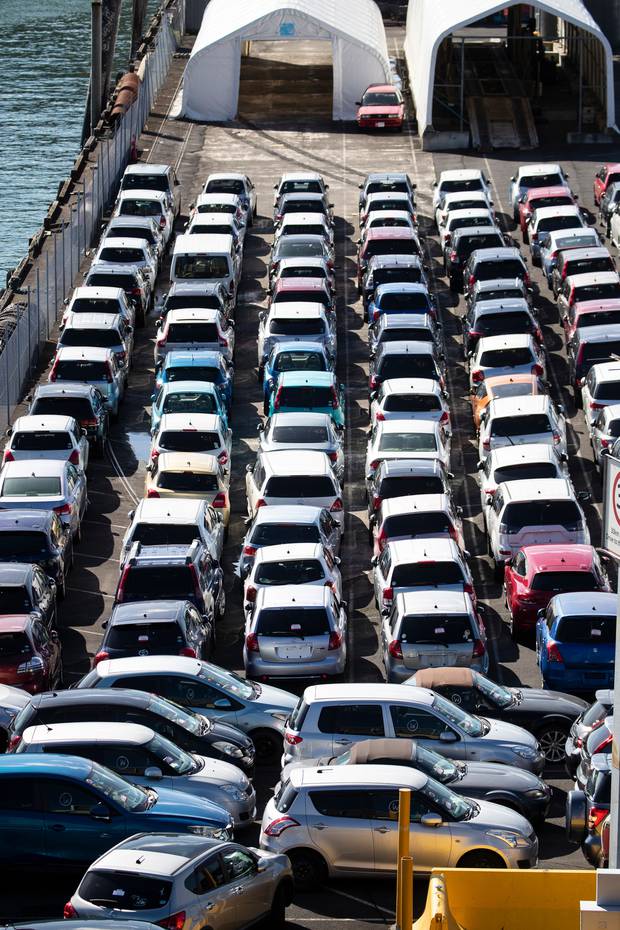 Up to 300,000 imported cars are stored at the Ports of Auckland annually. Photo / Jason Oxenham