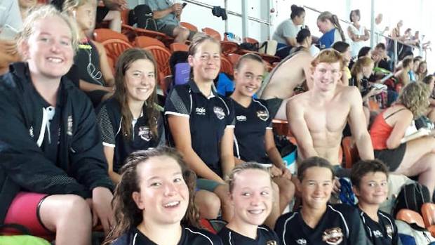 The Swim Rotorua team at the Hamilton Hit Out Swim Meet. Photo / Supplied