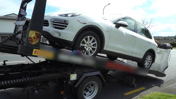 A Porsche Cayenne which police siezed during Operation Menelaus. Photo / Supplied