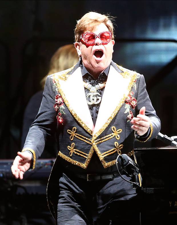 Elton John performs at HBF Park in Perth in November. Photo / AP.