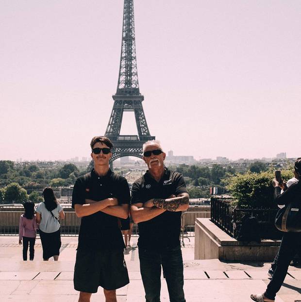 Jimi, left, and Paul Blinkhorne during a father/son tour of France ahead of World Roller Games in Spain this weekend.