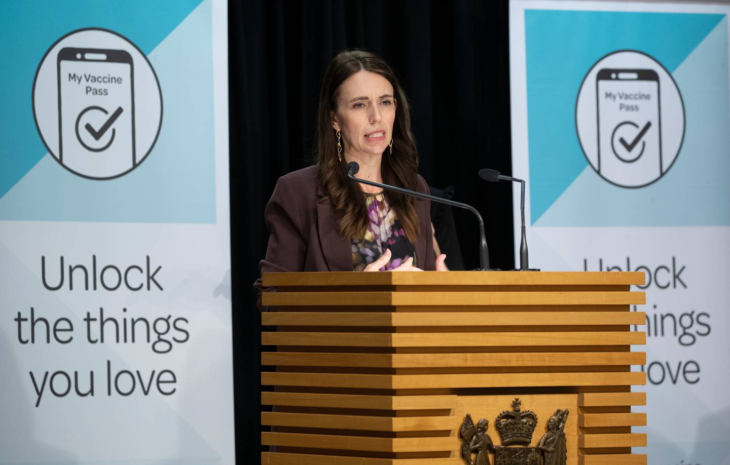Prime Minister Jacinda Ardern announces which areas will move to a red light under the new Covid Protection Framework being introduced on Friday. Photo / Mark Mitchell