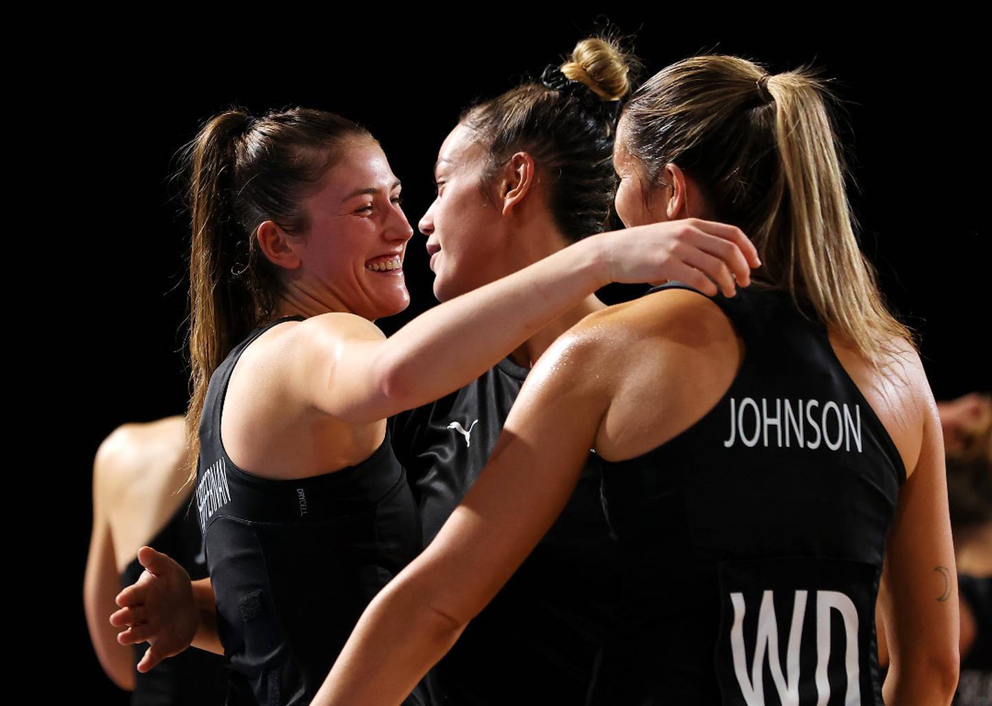 The Silver Ferns were all smiles after their win in Malawi. Photo / Getty