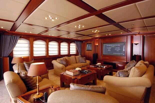 Typical lounge of a superyacht. Picture supplied from www.yachtforums.com