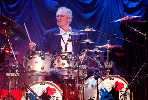 Ginger Baker performs at the 'Zildjian Drummers Achievement Awards' at the Shepherd's Bush Empire in 2008. Photo / AP
