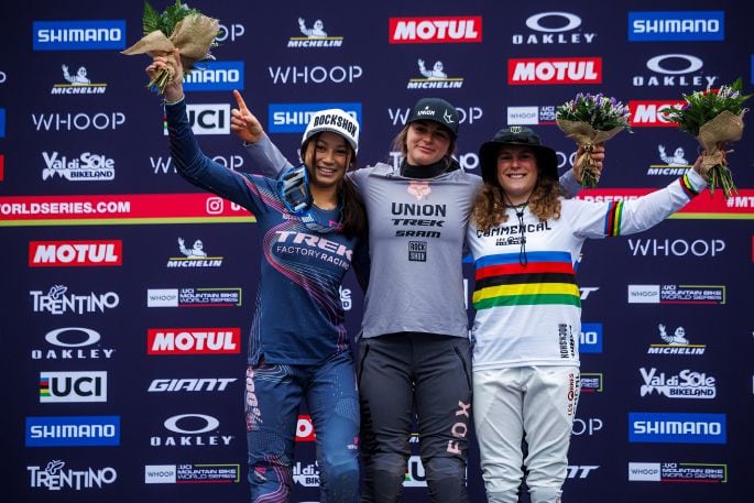 Eliana Hulsebosch wins the fourth round of the 2024 DH World Cup Series in Val di Sole, Italy. Photo / Sven Martin