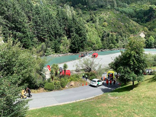 Emergency services are at the scene after a tree fell on a group of people. Photo / Supplied