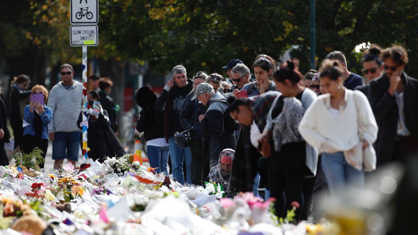 Thousands of mourners attended the national remembrance service in Hagley Park, Christchurch. Photo / Dean Purcell