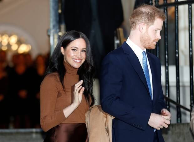 Britain's Prince Harry and Meghan, Duchess of Sussex smile as they leave Canada House, in London on January 7. Photo / Daniel Leal-Olivas, via AP