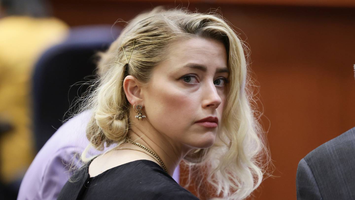 Actor Amber Heard in court. Photo / AP