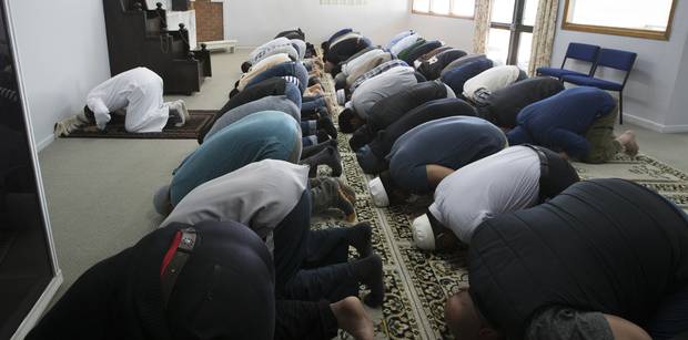 Friday prayers at the mosque in Invercargill. Picture / Brett Phibbs. 