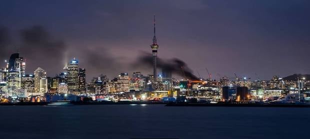 Stunning Fire Rips Through Auckland Polystyrene Factory, Sending Smoke Across Sky Abstract for Desktop