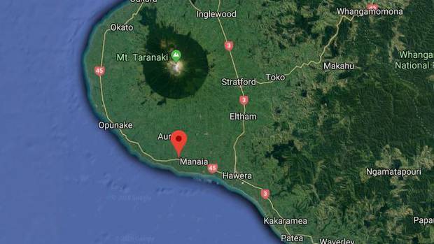 Bis zu 12 Pottwale sind nun an einem Strand in South Taranaki gestrandet. Bild / Google