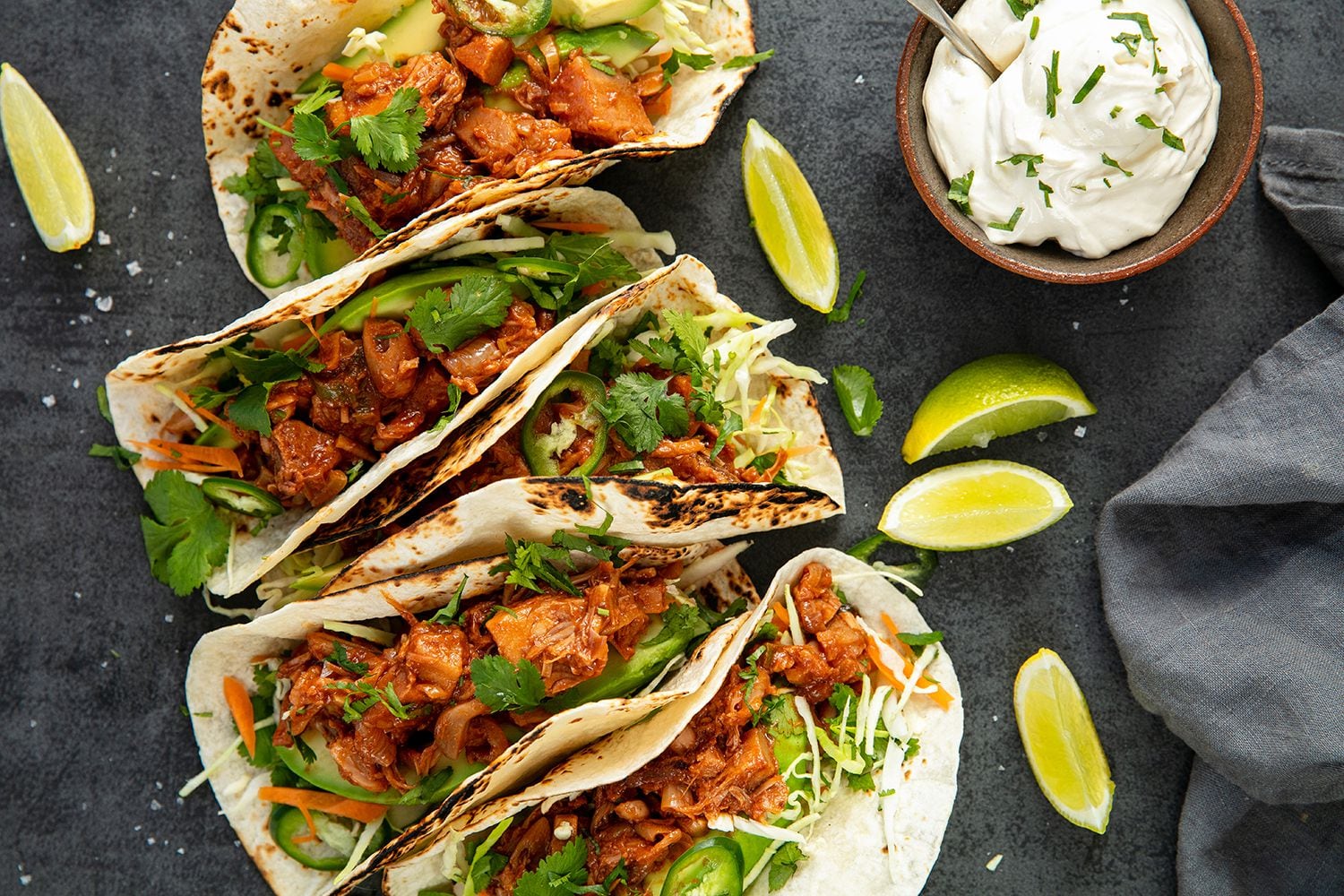 Pastor Jackfruit Tacos Al Pastor Tacos Slow Cooker Jackfruit