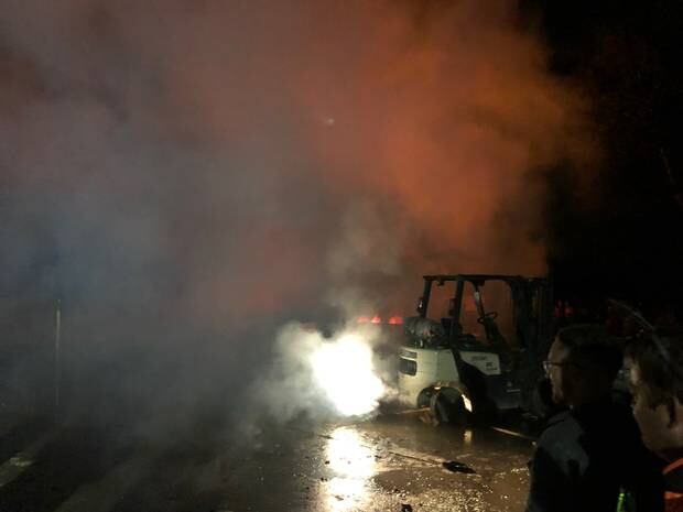 The blaze was reportedly still going at 10pm the same day, December 21.