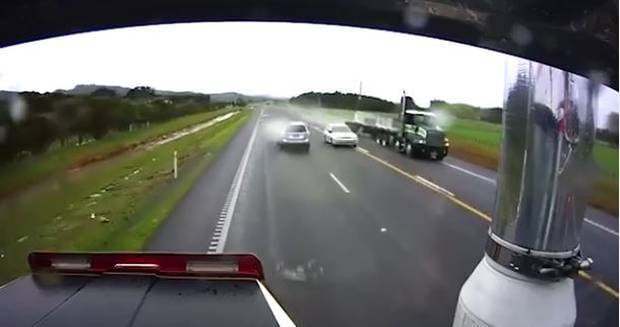 Yet another close call on our roads. Photo / Facebook 