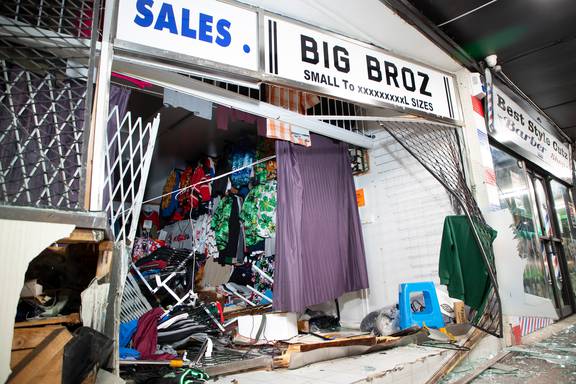 A clothing store in Panmure, eastern Auckland, is the latest shop to be targeted in a ram raid. Photo / Hayden Woodward