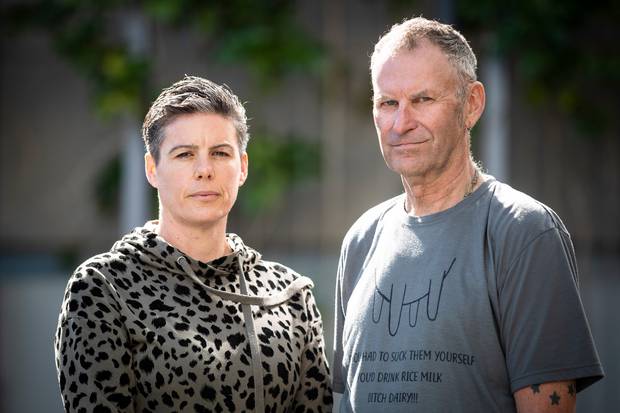 Deno Stock, left, and Anna Rippon were part of group of vegan protesters who stormed St Lukes Countdown over the weekend. Photo / Jason Oxenham