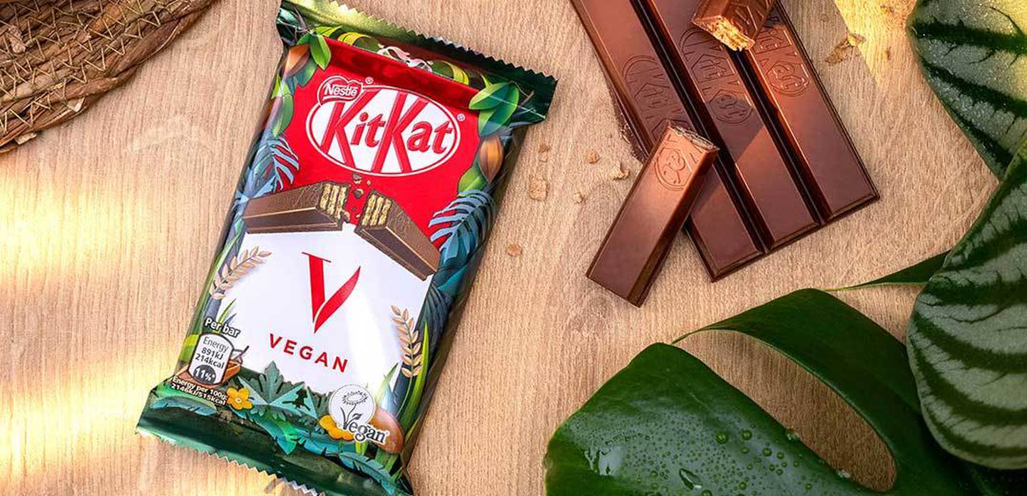 Nestle has released its very own vegan chocolate bar called KitKat V. Photo / Supplied
