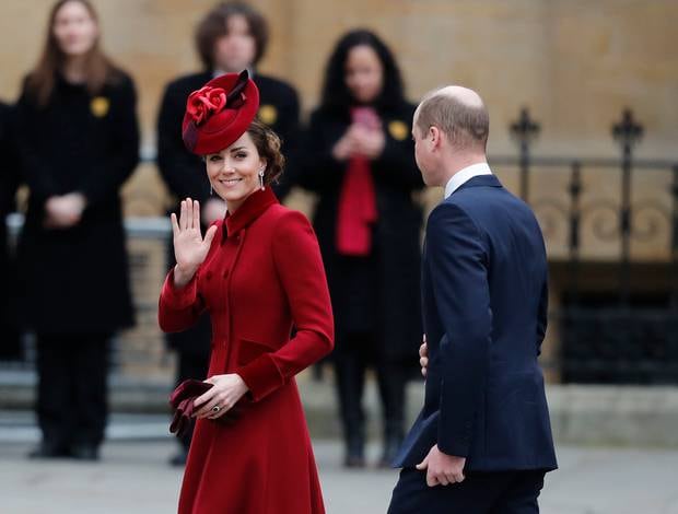Prince William and the Duchess of Cambridge arrive to attend the annual Commonwealth Day service at Westminster Abbey in London. Photo / AP