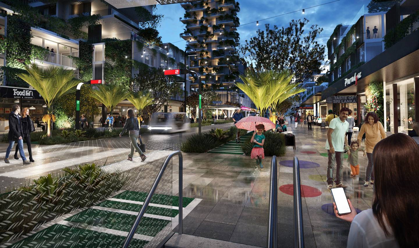 Artist's impression of the main Sandringham Rd shops near the proposed site of a light rail station. Image / supplied