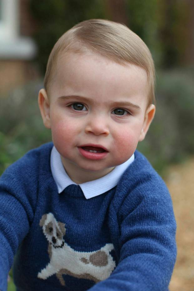 Louis appears to be wearing one of big brother George's hand-me-downs. Photo / Twitter, Duchess of Cambrige 