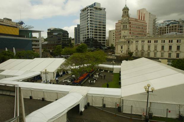 In 2004, marquees were set up in Aotea Square for the International Bar Association conference. Photo / NZ Herald 