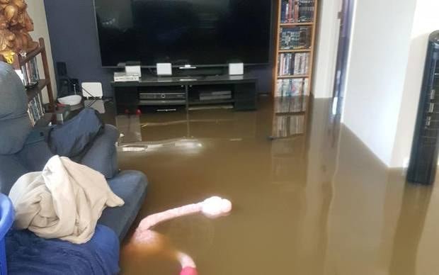 Electronic items are among goods damaged in the Neilsons' flooded home. Photo / Neilsons via RNZ