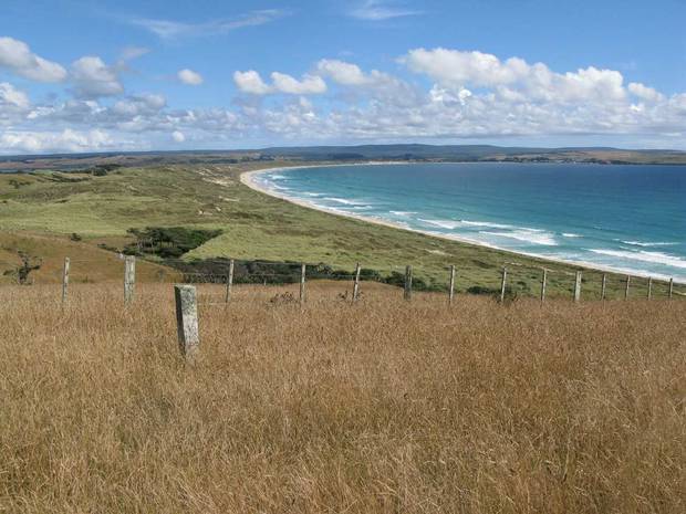 The view over Waitangi West on Chatham Island. This was one of the severely affected areas during the 1868 tsunami. Photo / GNS Science