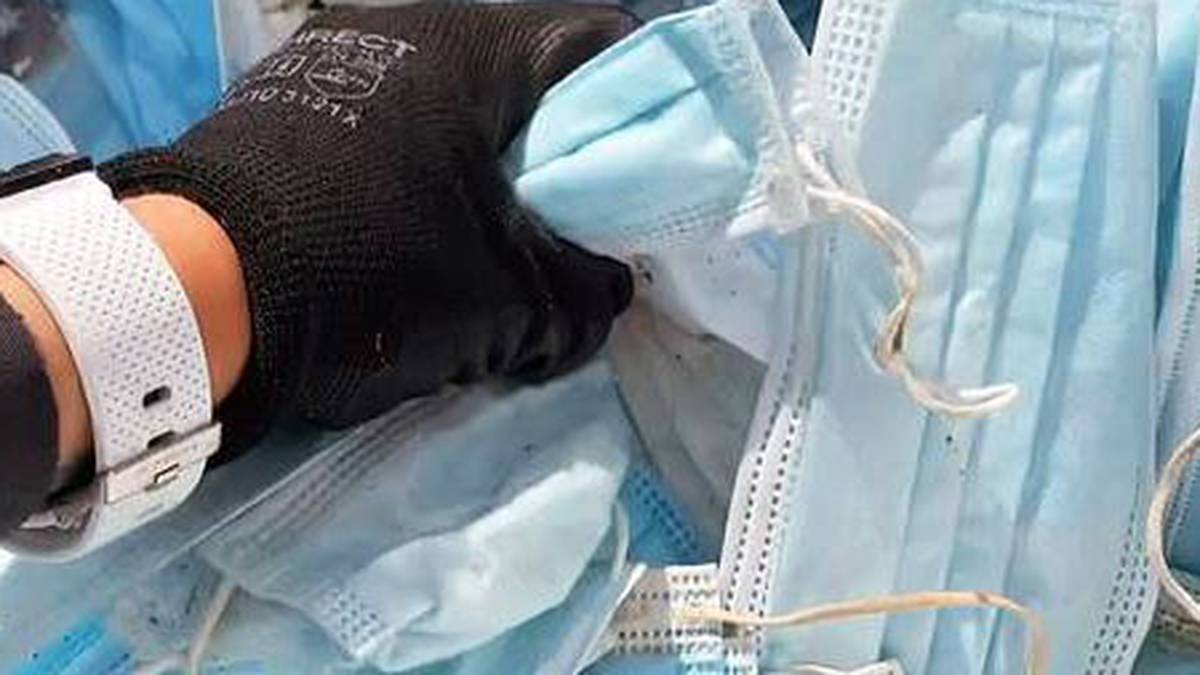 Disposable face masks being turned into farm fence posts