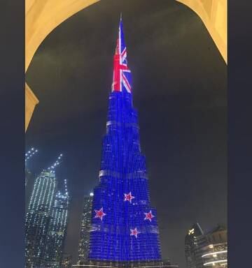 Burj Khalifa In Dubai Lights Up With New Zealand Flag For Waitangi