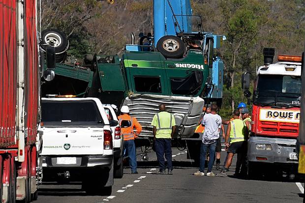 truck driving after he thought train was done