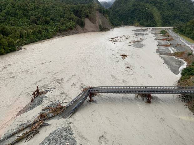 Aerial photos have revealed the scale of the damage at Franz Josef. Photo / Wayne Costello, DOC 