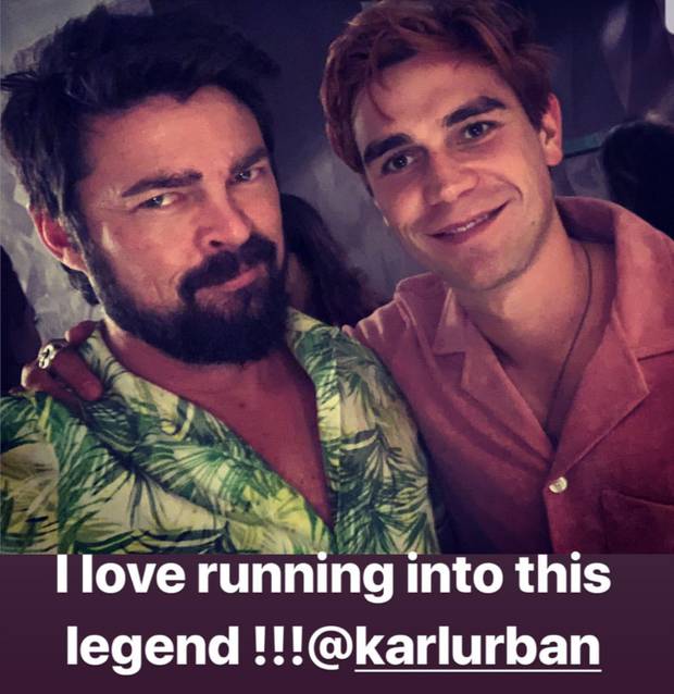 KJ's reposting of Karl Urban's snap. Photo / Instagram