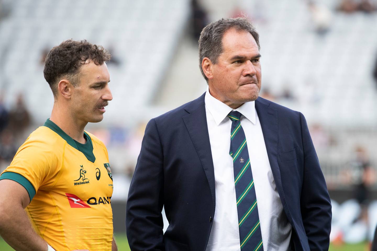 Wallabies coach Dave Rennie says players won't kneel prior to kick-off, but want more representation of indigenous culture in their game. Photo / Photosport