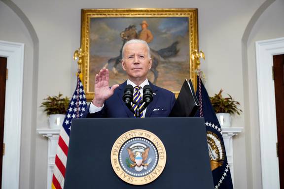 President Joe Biden announced a ban on Russian oil imports, toughening the toll on Russia's economy in retaliation for its invasion of Ukraine. Photo / AP