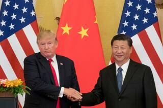 President Donald Trump and Chinese President Xi Jinping shake hands last year. Photo / AP
