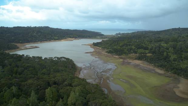 Watercare's storage dams have dropped below 50 per cent, prompting mandatory water restrictions. Photo / Watercare