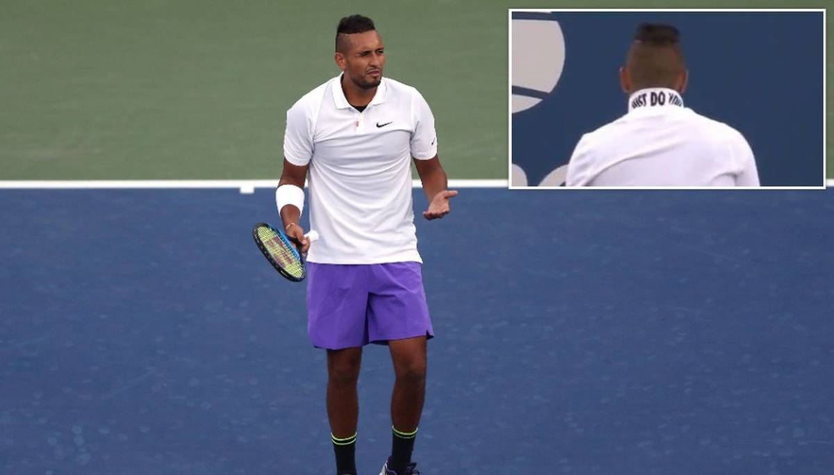 Tennis Nick Kyrgios Shirt Collar Called Out By Umpire At