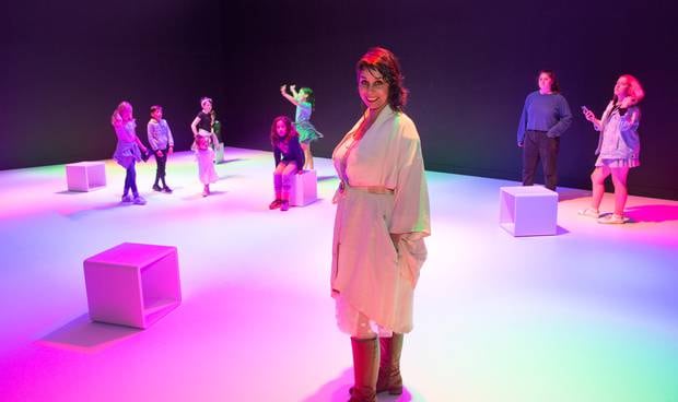 Tiffany Singh in her immersive artwork. Photo / Mark Mitchell